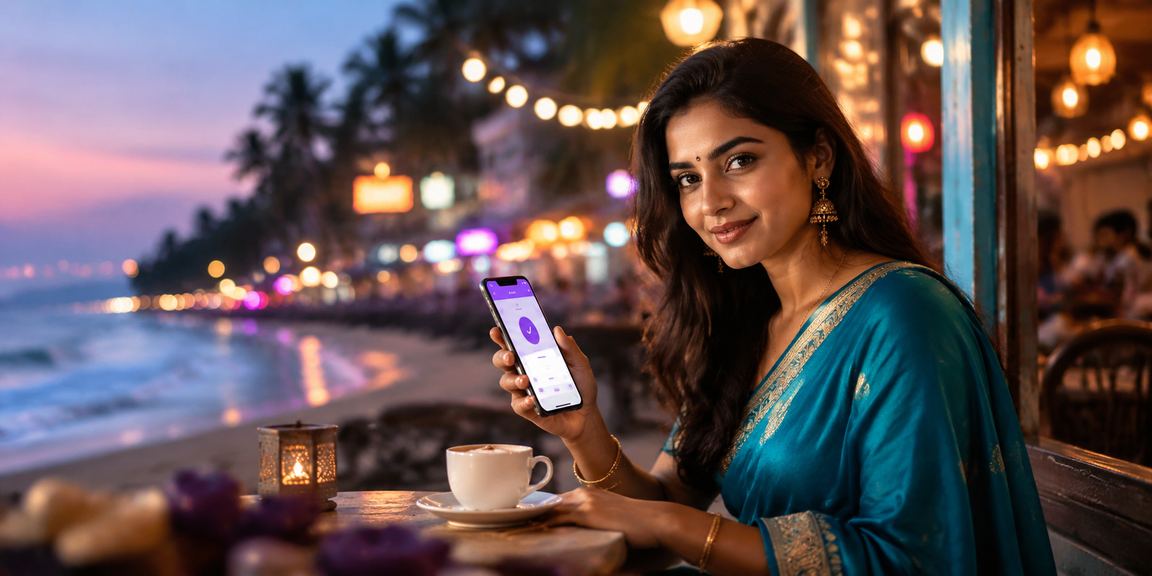 Mobile user making a payment in India